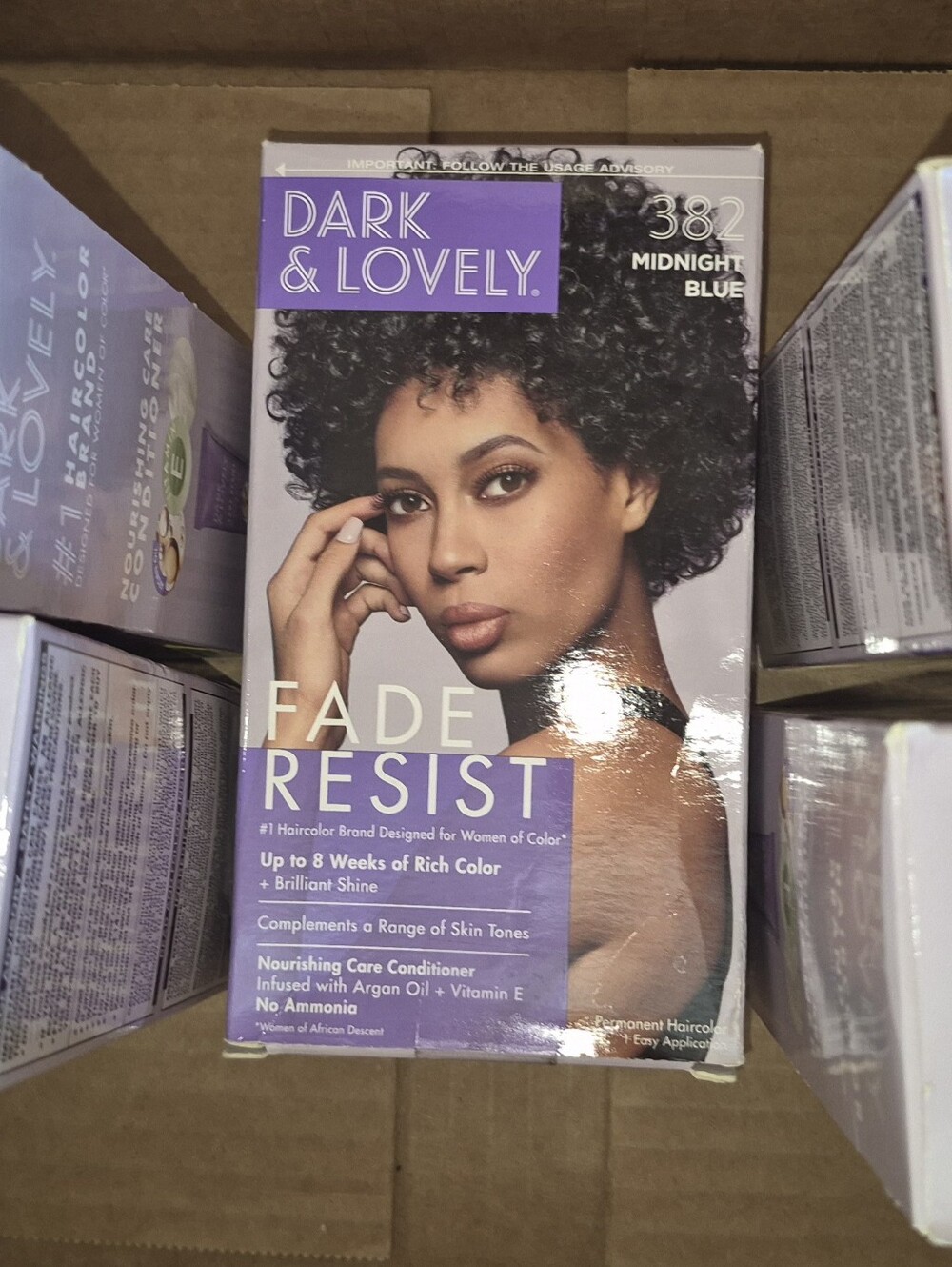 5 Pack SoftSheen-Carson Dark and Lovely Midnight Blue Permanent Hair Color 382